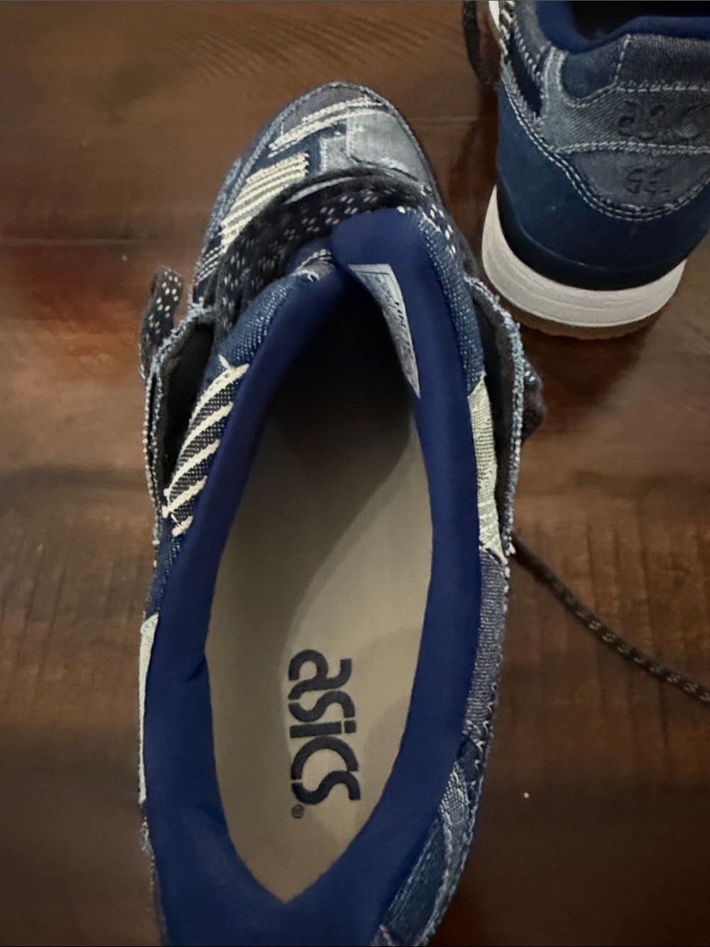ASICS Navy and Light Blue Patchwork Denim Sneakers - Picture 5 of 8